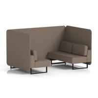 Brixworth 4 Seater Bench Booth With Black Legs In X2 Fabric - Theory Panels And Sofa
