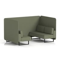 Brixworth 4 Seater Bench Booth With Black Legs In Main Line Flax Fabric - Monument Panels And Sofa