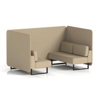 Brixworth 4 Seater Bench Booth With Black Legs In Main Line Flax Fabric - Upminster Panels And Sofa
