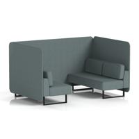 Brixworth 4 Seater Bench Booth With Black Legs In Main Line Flax Fabric - Westminster Panels And Sofa