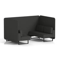 Brixworth 4 Seater Bench Booth With Black Legs In Synergy Fabric - Mix Panels And Sofa