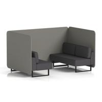 Brixworth 4 Seater Bench Booth With Black Legs In X2 Fabric - Number Panels And Arithmetic Sofa