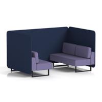 Brixworth 4 Seater Bench Booth With Black Legs In Synergy Fabric - Alike Panels And Order Sofa