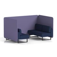 Brixworth 4 Seater Bench Booth With Black Legs In Synergy Fabric - Order Panels And Alike Sofa