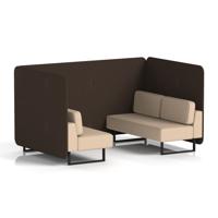 Brixworth 4 Seater Bench Booth With Black Legs In Synergy Fabric - Wed Panels And Affix Sofa