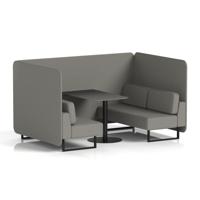 Brixworth 4 Seater Bench Booth With Black Legs And Black Table With Black Leg In X2 Fabric - Number Panels And Sofa