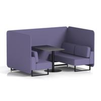Brixworth 4 Seater Bench Booth With Black Legs And Black Table With Black Leg In Synergy Fabric - Order Panels And Sofa