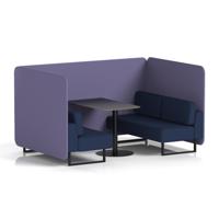Brixworth 4 Seater Bench Booth With Black Legs And Black Table With Black Leg In Synergy Fabric - Order Panels And Alike Sofa