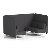 Brixworth 4 Seater Bench Booth With White Legs In X2 Fabric - Arithmetic Panels And Sofa