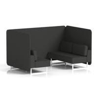 Brixworth 4 Seater Bench Booth With White Legs In Synergy Fabric - Mix Panels And Sofa