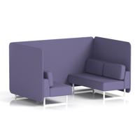 Brixworth 4 Seater Bench Booth With White Legs In Synergy Fabric - Order Panels And Sofa