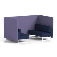 Brixworth 4 Seater Bench Booth With White Legs In Synergy Fabric - Order Panels And Alike Sofa
