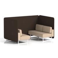 Brixworth 4 Seater Bench Booth With White Legs In Synergy Fabric - Wed Panels And Affix Sofa