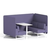 Brixworth 4 Seater Bench Booth With White Legs And White Table With White Leg In Synergy Fabric - Order Panels And Sofa