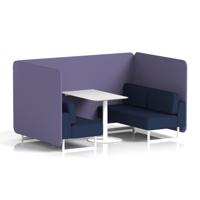 Brixworth 4 Seater Bench Booth With White Legs And White Table With White Leg In Synergy Fabric - Order Panels And Alike Sofa