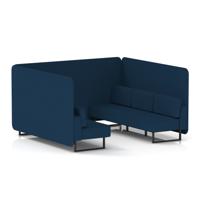 Brixworth 6 Seater Bench Booth With Black Legs In X2 Fabric - Calculus Panels And Sofa