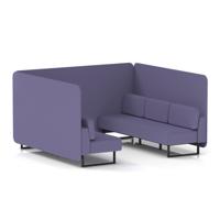 Brixworth 6 Seater Bench Booth With Black Legs In Synergy Fabric - Order Panels And Sofa