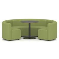 Mawsley Modular Seating Set Circular Booth Low Back With Black Table in Era - Endurance