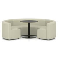 Mawsley Modular Seating Set Circular Booth Low Back With Black Table in Era - Futurist