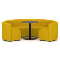 Mawsley Modular Seating Set Circular Booth Low Back With Black Table in Era - Occasion