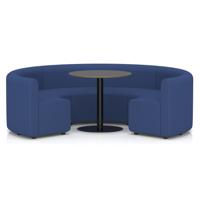 Mawsley Modular Seating Set Circular Booth Low Back With Black Table in Era - Perennial