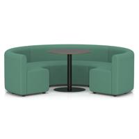 Mawsley Modular Seating Set Circular Booth Low Back With Black Table in Era - Rest