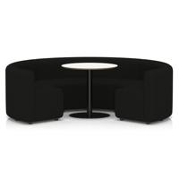 Mawsley Modular Seating Set Circular Booth Low Back With White Table in Era - Forward
