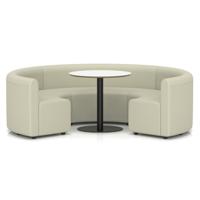 Mawsley Modular Seating Set Circular Booth Low Back With White Table in Era - Futurist