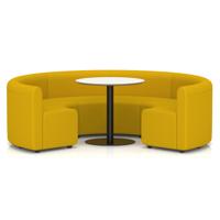 Mawsley Modular Seating Set Circular Booth Low Back With White Table in Era - Occasion