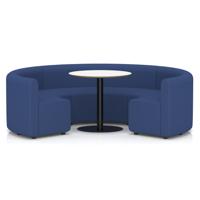 Mawsley Modular Seating Set Circular Booth Low Back With White Table in Era - Perennial