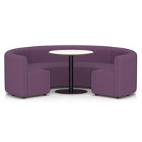 Mawsley Modular Seating Set Circular Booth Low Back With White Table in Era - Prime