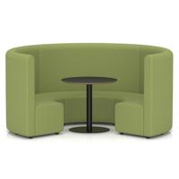 Mawsley Modular Seating Set Circular Booth High Back With Black Table in Era - Endurance
