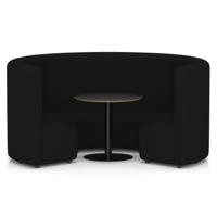 Mawsley Modular Seating Set Circular Booth High Back With Black Table in Era - Forward