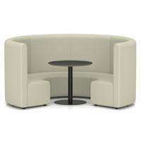 Mawsley Modular Seating Set Circular Booth High Back With Black Table in Era - Futurist