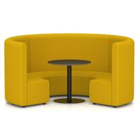 Mawsley Modular Seating Set Circular Booth High Back With Black Table in Era - Occasion
