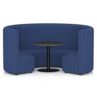 Mawsley Modular Seating Set Circular Booth High Back With Black Table in Era - Perennial