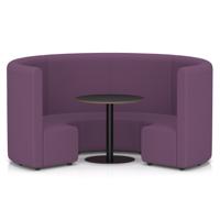 Mawsley Modular Seating Set Circular Booth High Back With Black Table in Era - Prime