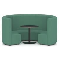 Mawsley Modular Seating Set Circular Booth High Back With Black Table in Era - Rest