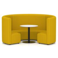 Mawsley Modular Seating Set Circular Booth High Back With White Table in Era - Occasion