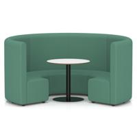 Mawsley Modular Seating Set Circular Booth High Back With White Table in Era - Rest