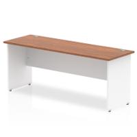 Impulse Straight Office Desk W1800 x D600 x H730mm Panel End Leg Walnut Finish White Frame - TT000103