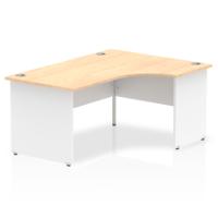 Dynamic Impulse 1600mm Right Crescent Desk Maple Top White Panel End Leg TT000115