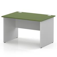 Impulse 1200 x 800mm Straight Office Desk Moss Green Top White Panel End Leg