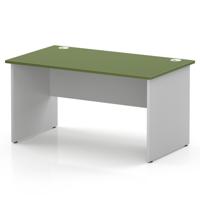 Impulse 1400 x 800mm Straight Office Desk Moss Green Top White Panel End Leg