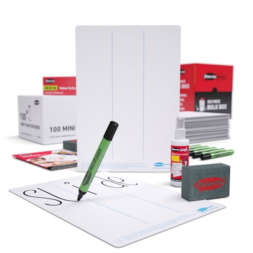 Show-me A4 Phonics Progression Mini Whiteboards, Bulk Box, 100 Sets