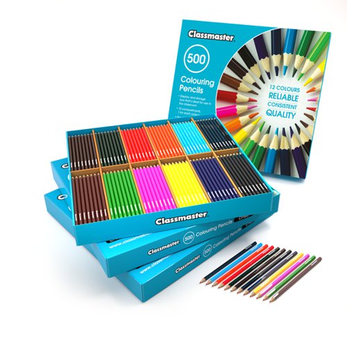 EG60072 Classmaster Colouring Pencils Assorted (Pack of 500) CP500