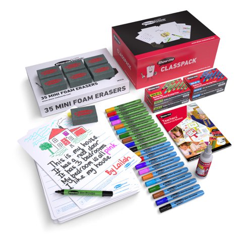 Show-me A4 Picture Story Mini Whiteboards, Class Pack, 35 Sets