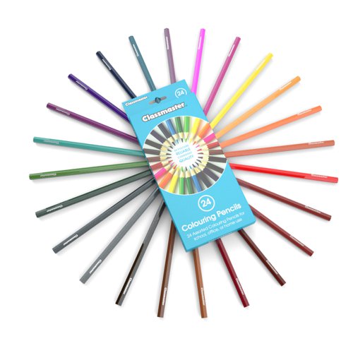 Classmaster Colouring Pencils, 24 Assorted Colours, Pack of 24