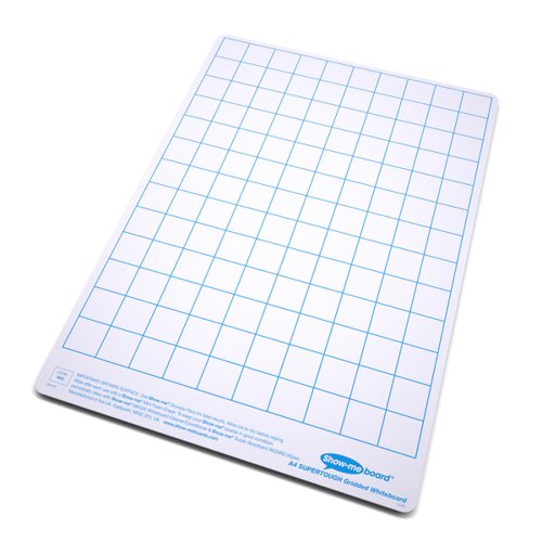 Think inside the box both in and out of the classroom with SUPERTOUGH gridded Show-me boards. Take learning on the move with Show-me SUPERTOUGH boards. At 85% thicker than a standard Show-me board, they're ideal for working on the floor, in playgrounds, on field trips and more. Ideal for quick and easy visual assessment, each board is pre-printed with a light blue gridded pattern on one side with a plain reverse.Show-me boards are made from Polypropylene, making them 100% recyclable. Simply pop into your usual recycling bin or take part in the free Show-me send-back recycling scheme.  Made sustainably in the UK with low-energy technology. Class pack contains 35 each of boards, markers and erasers, a free bottle of Show-me Magix, and a whiteboard care and maintenance guide/ poster.