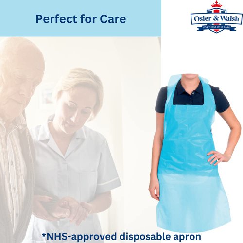 ValueX Disposable Aprons 16 Micron Blue Flat (Pack 200) DAF200BU